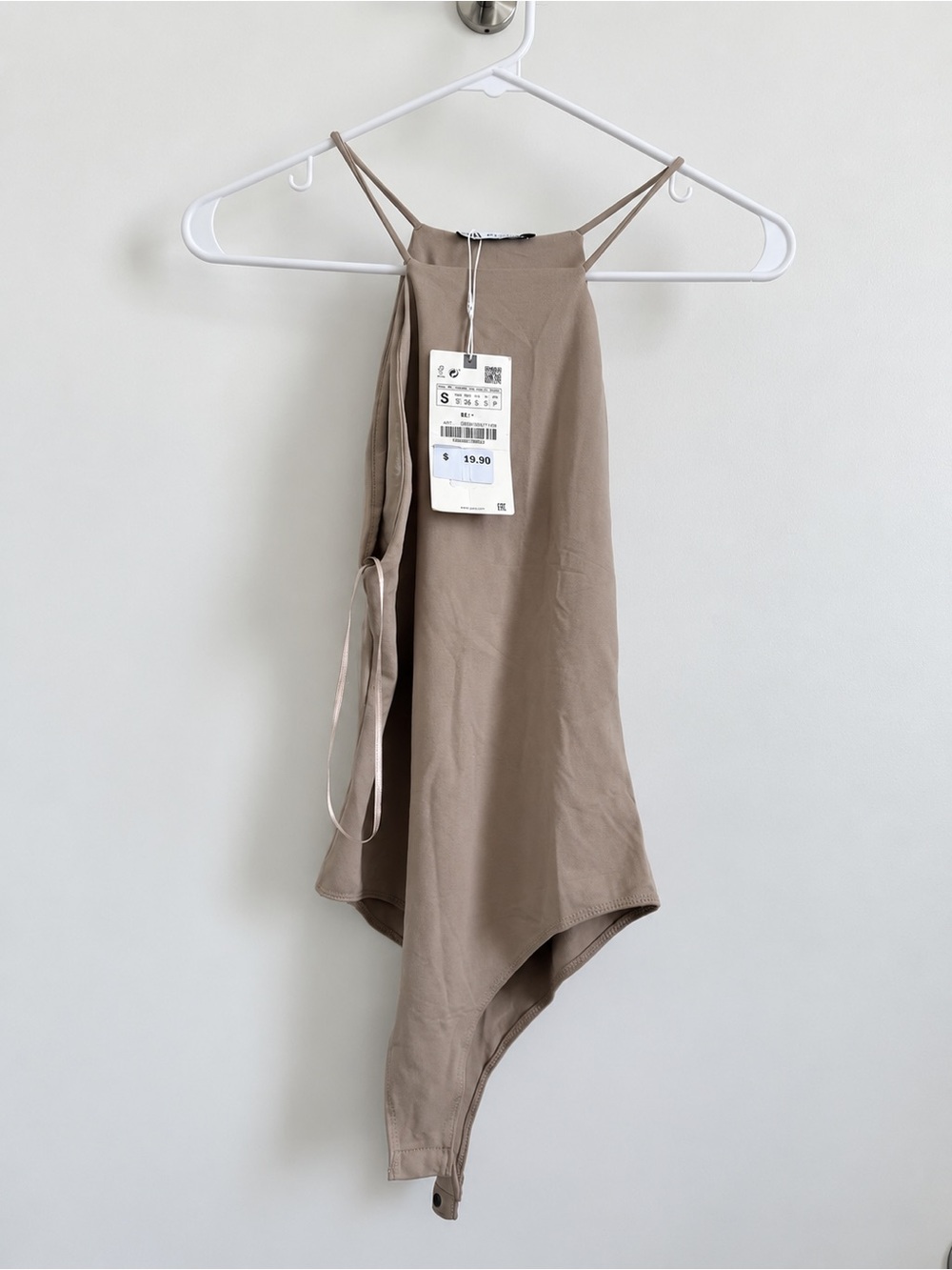 Zara Taupe Halter-Style Bodysuit (NWT)